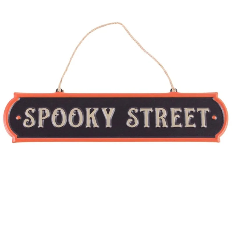 Spooky Street Hanging Metal Sign
