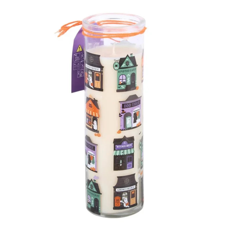 Spooky Street Pumpkin Cinnamon Roll Tube Candle