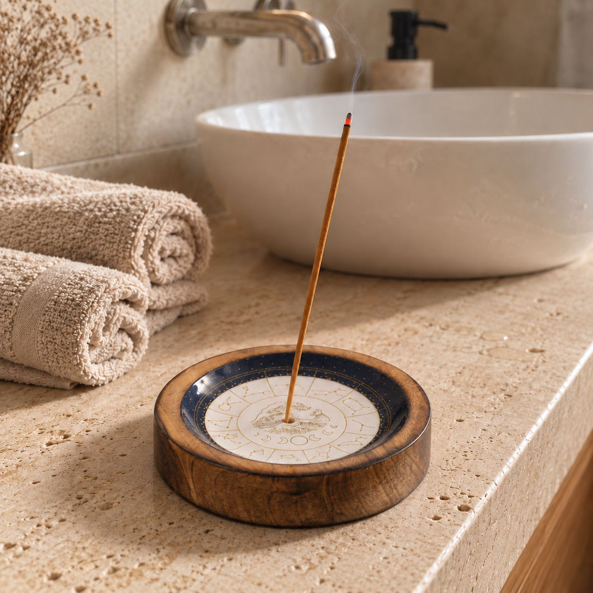 Stars Sign Mini Bowl & Incense Stick Holder - Aries