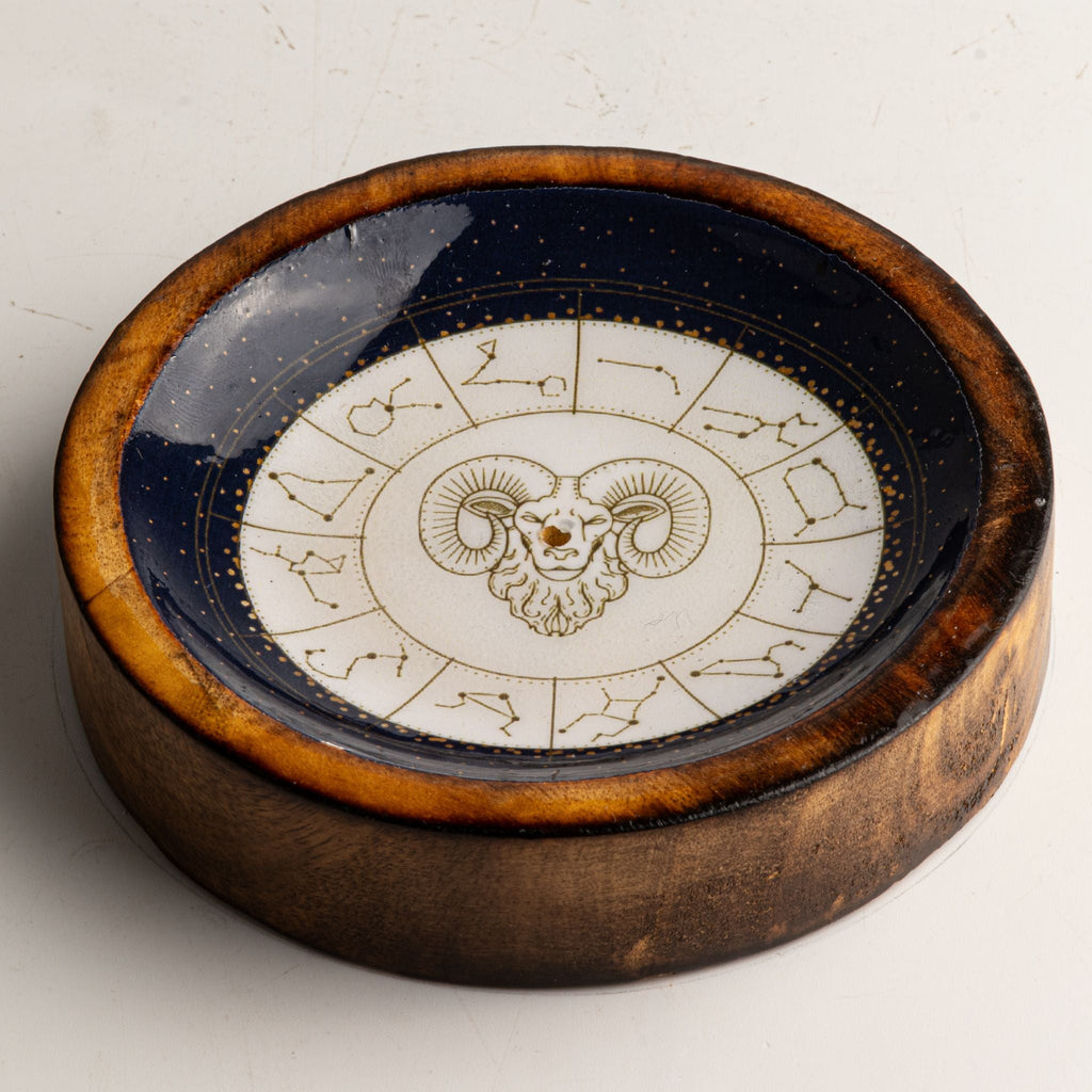 Stars Sign Mini Bowl & Incense Stick Holder - Aries