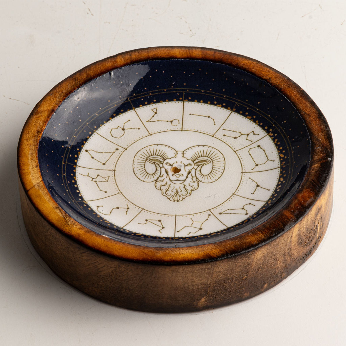 Stars Sign Mini Bowl & Incense Stick Holder - Aries