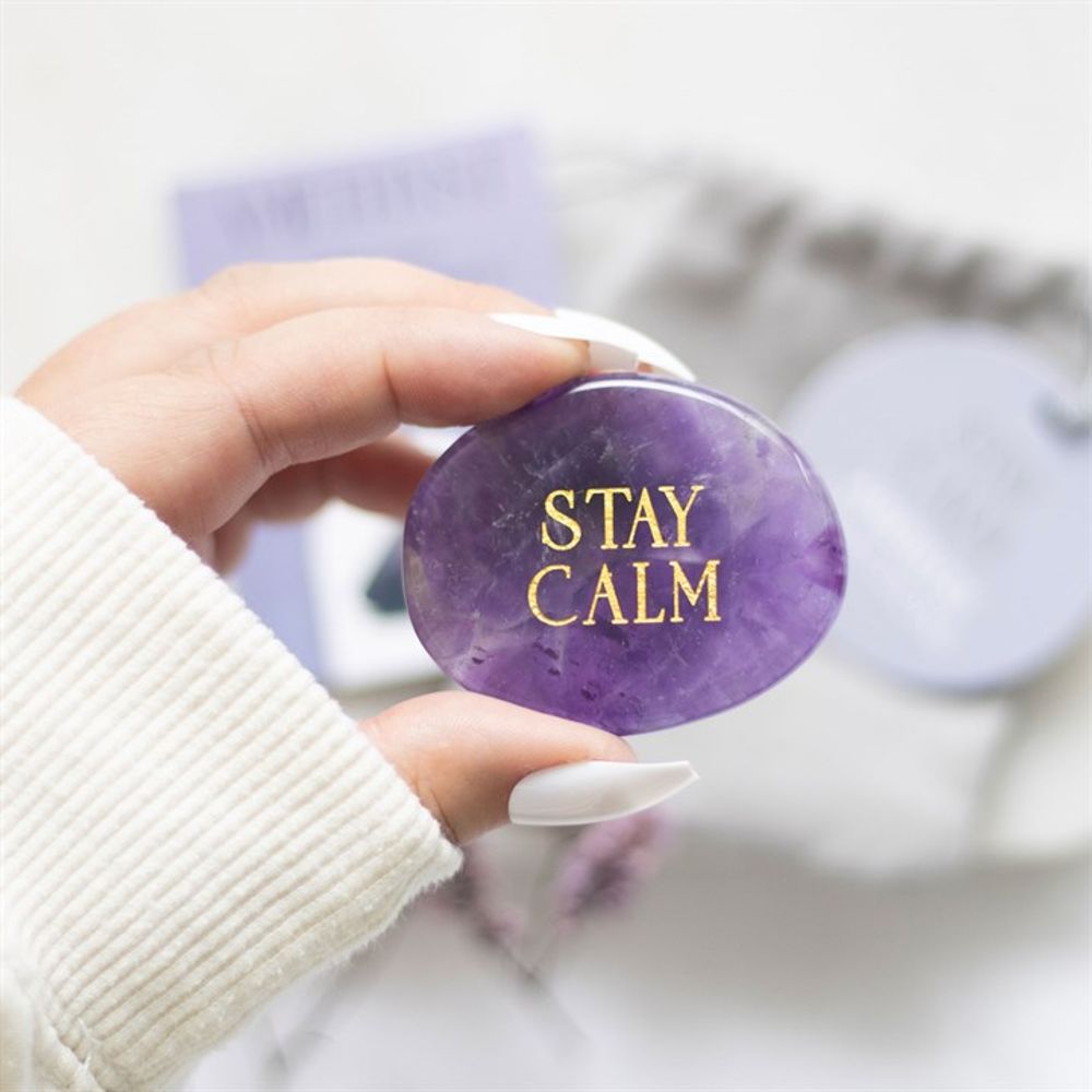 Stay Calm Amethyst Crystal Palm Stone From Witch, Please!