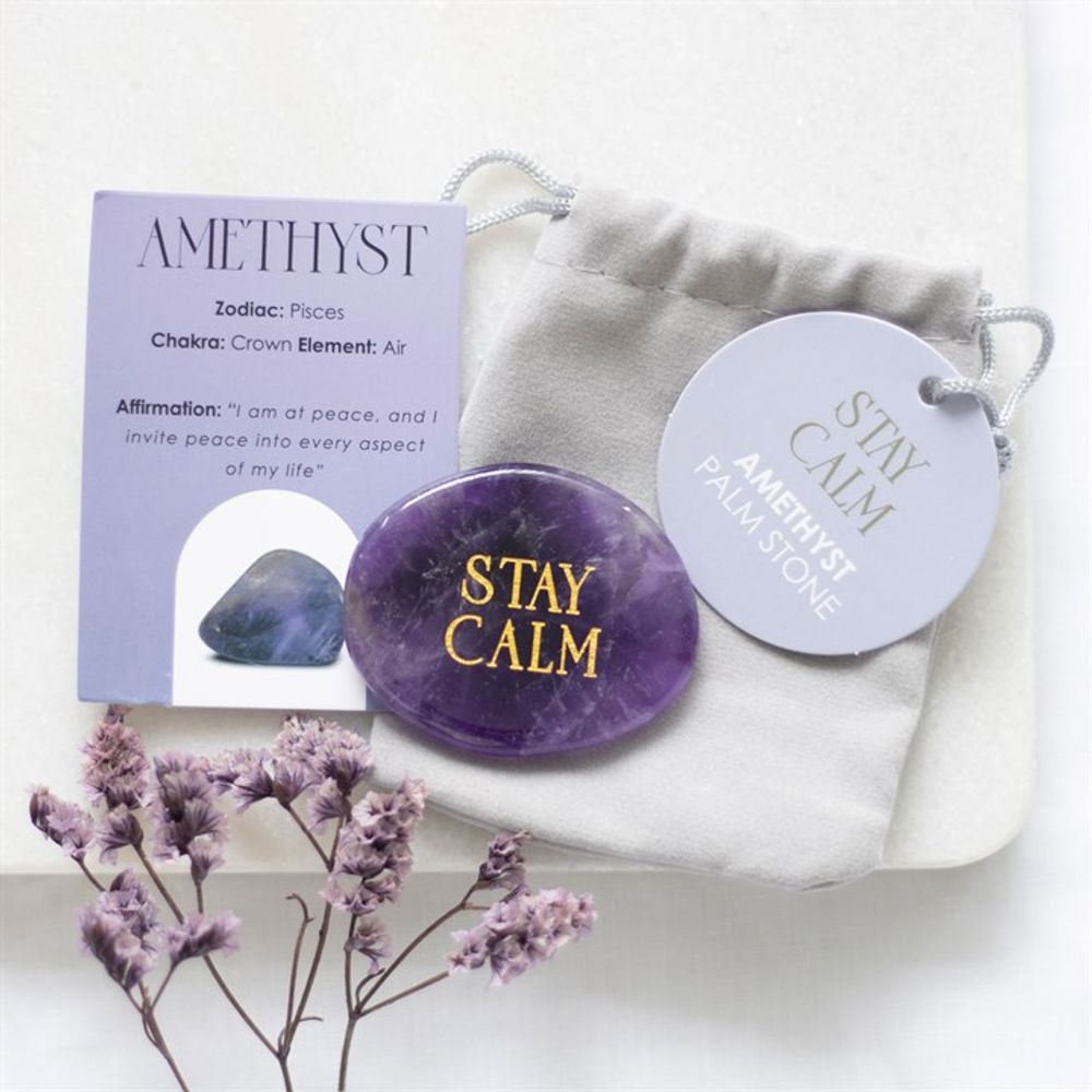 Stay Calm Amethyst Crystal Palm Stone From Witch, Please!