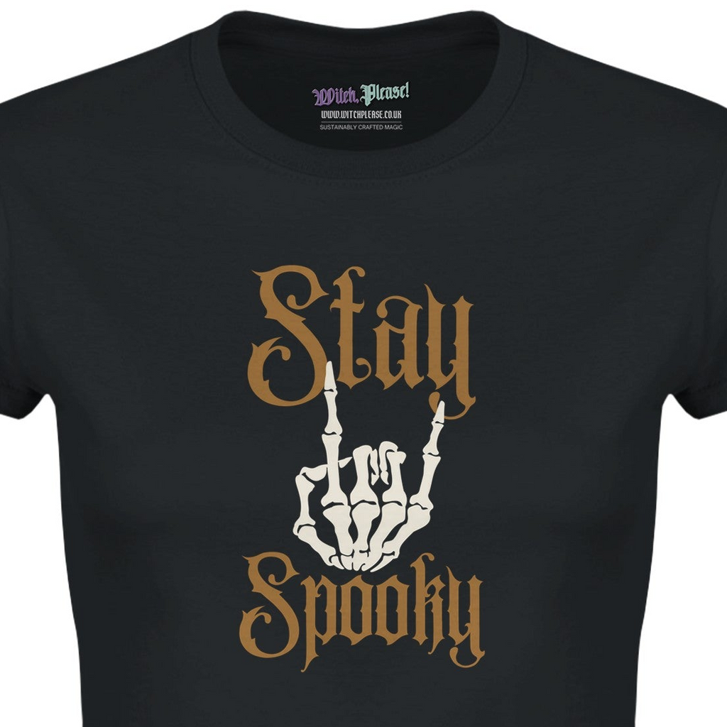 Stay Spooky Women’s Graphic T-Shirt | Soft Cotton Semi-Fitted Tee