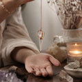 Stellar Gateway - Two Piece Spinning Merkaba Star in Copper Pendulum - Clear Quartz Special Gemstone Pendulums