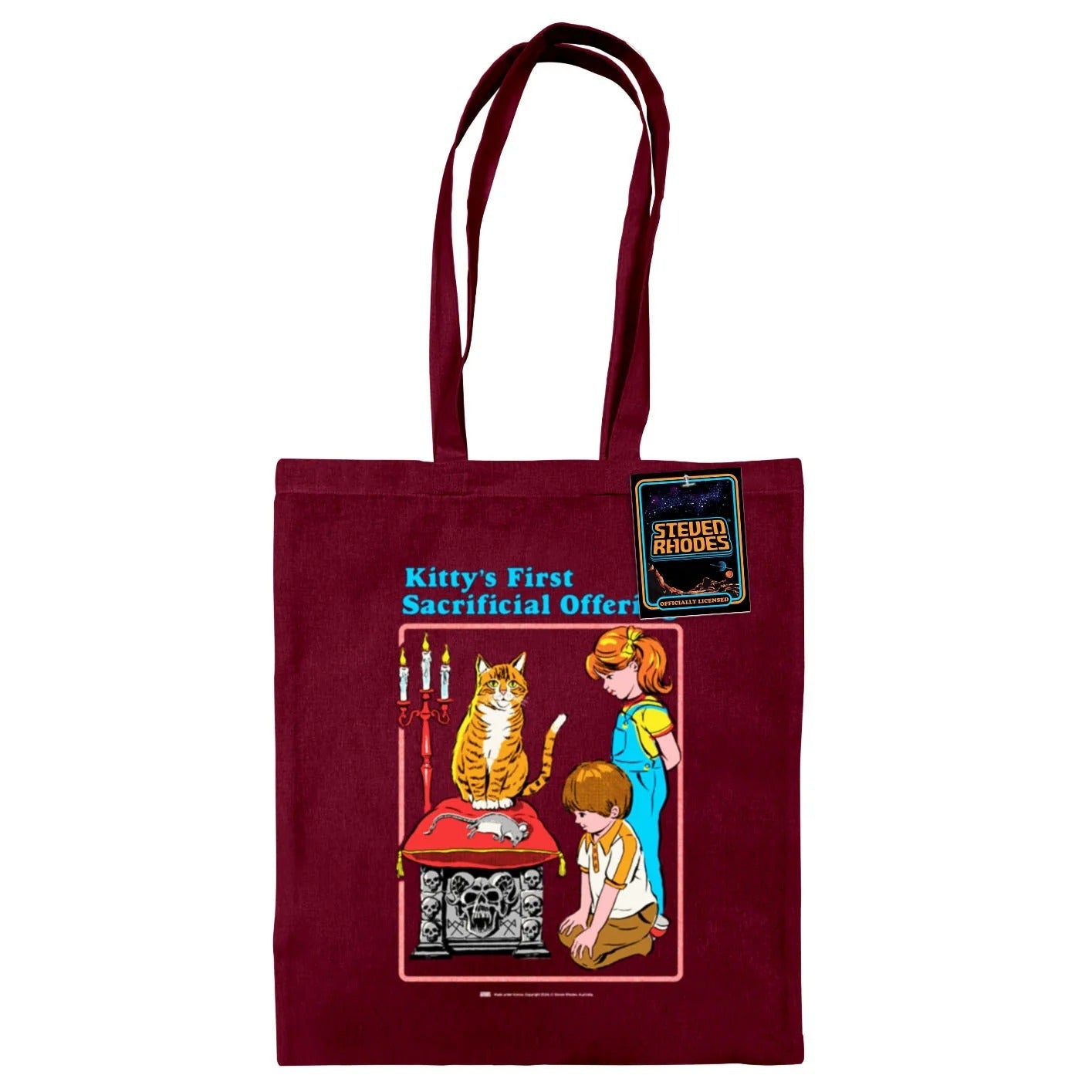 Steven Rhodes (Kitty’S First Offering) Burgundy Tote Bag Bags