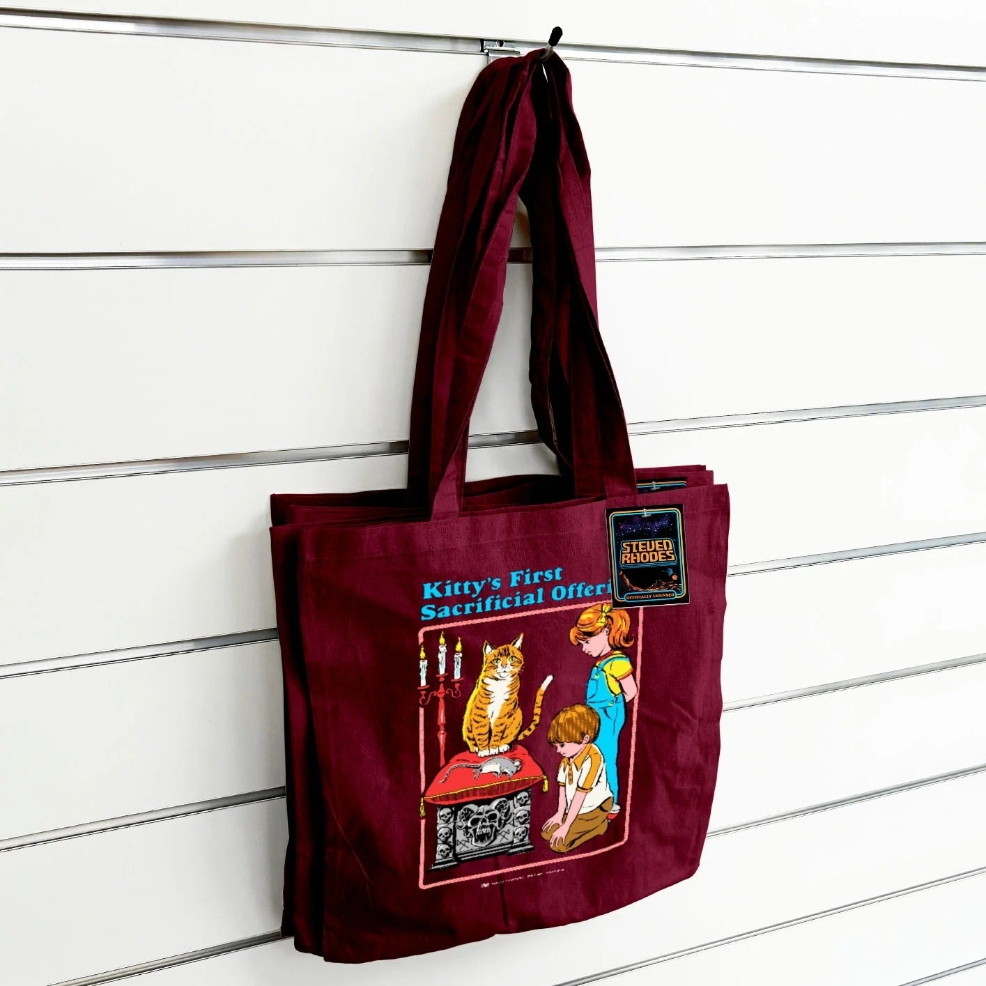 Steven Rhodes (Kitty’S First Offering) Burgundy Tote Bag Bags