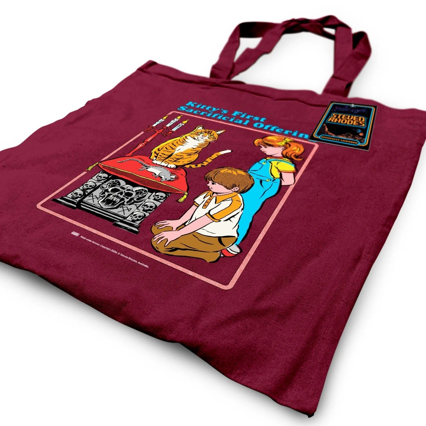 Steven Rhodes (Kitty’S First Offering) Burgundy Tote Bag Bags