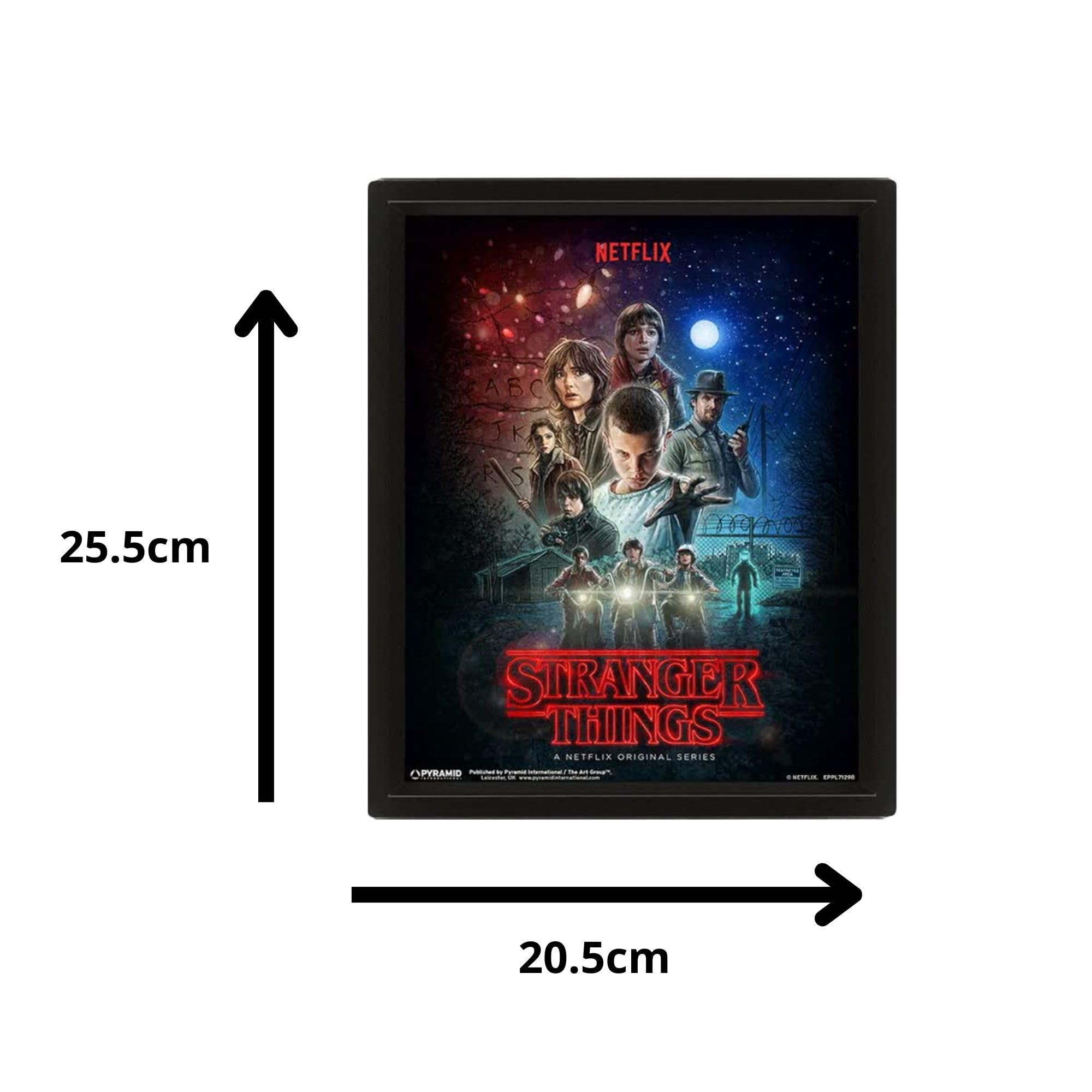 Stranger Things (One Sheet) 10 x 8" 3D Lenticular Poster (Framed)