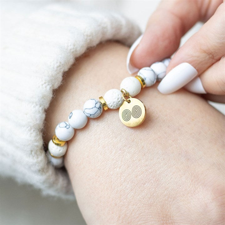 Stress Less Howlite Crystal Essential Oil Bracelet From Witch, Please!