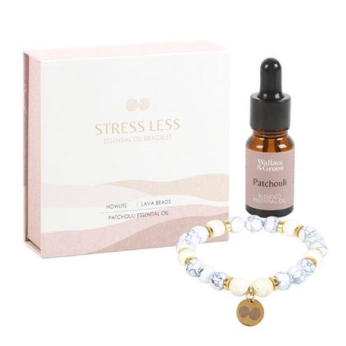 Stress Less Howlite Crystal Essential Oil Bracelet From Witch, Please!
