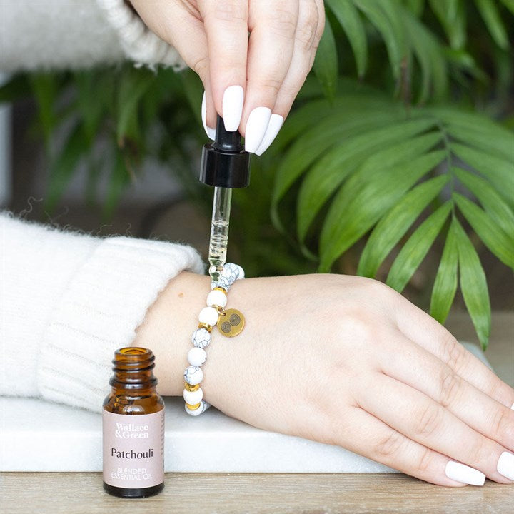 Stress Less Howlite Crystal Essential Oil Bracelet From Witch, Please!