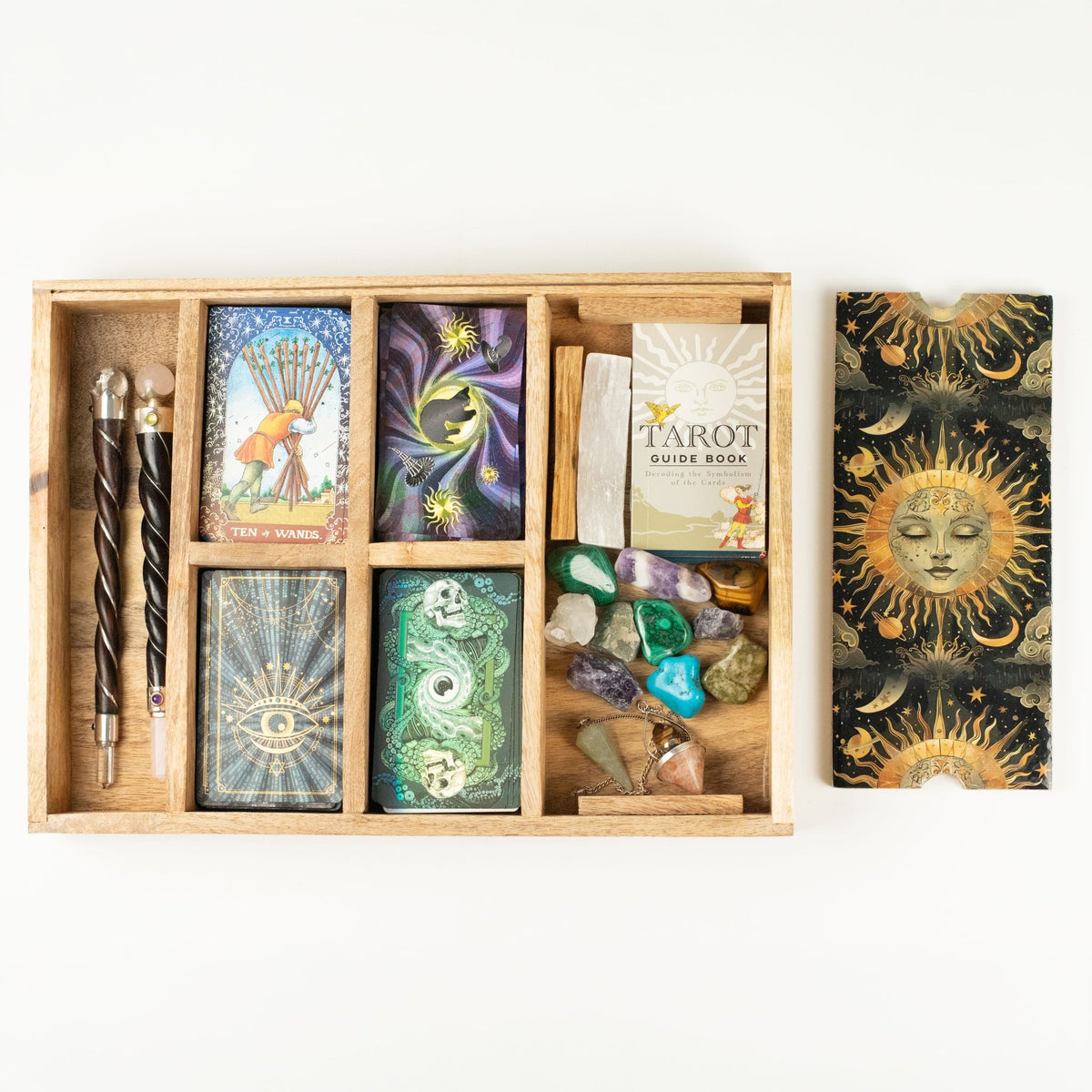 Sun Goddess Tarot Tray with Card Holder Storage & Reading Boxes