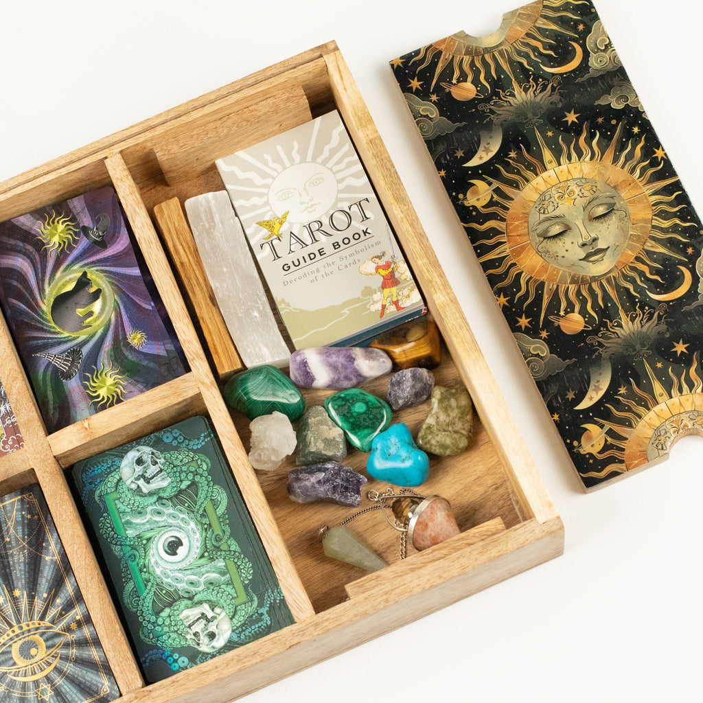 Sun Goddess Tarot Tray with Card Holder Storage & Reading Boxes