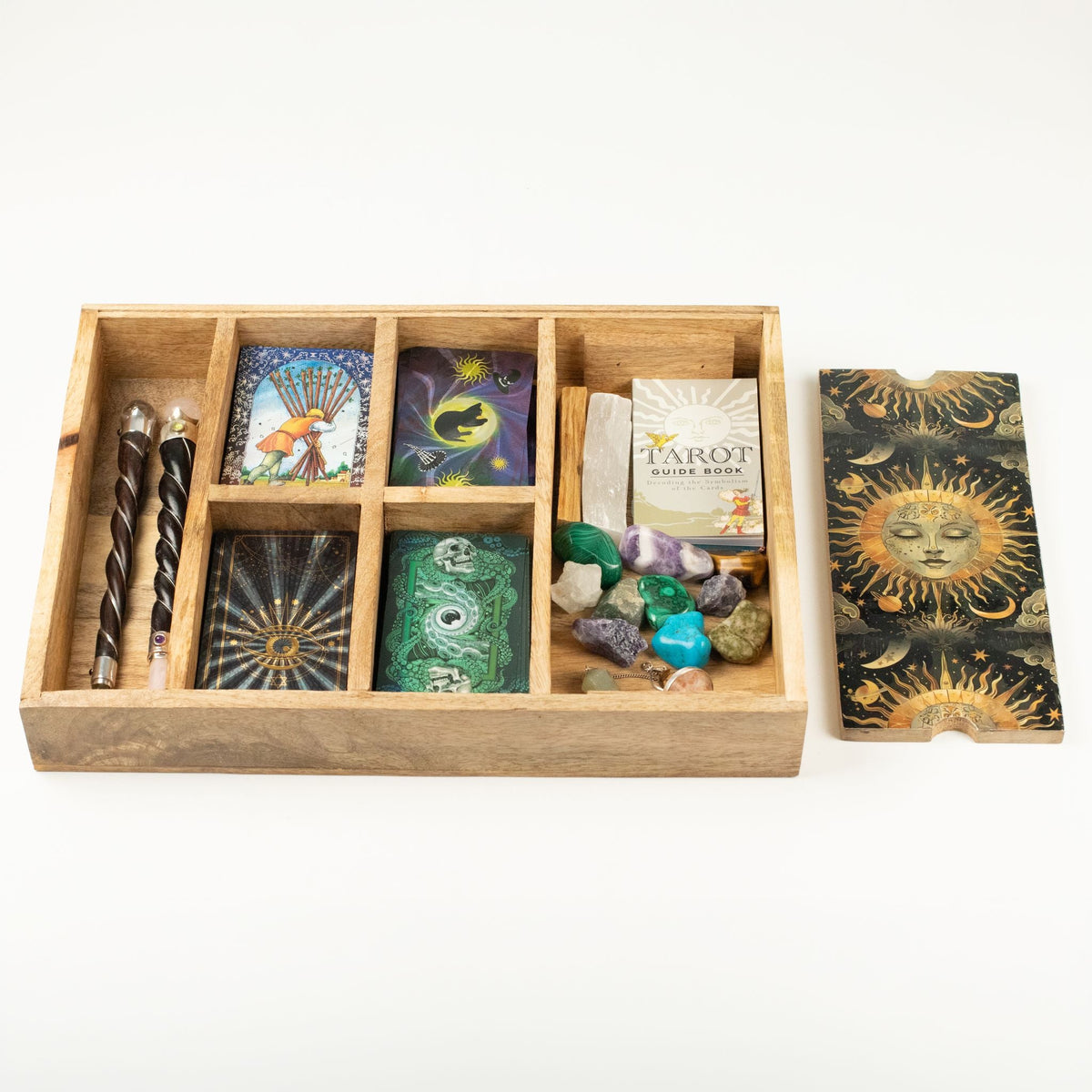 Sun Goddess Tarot Tray with Card Holder Storage & Reading Boxes