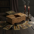 Sun & Moon Carved Sliding Box Tarot Card Storage Reading Boxes