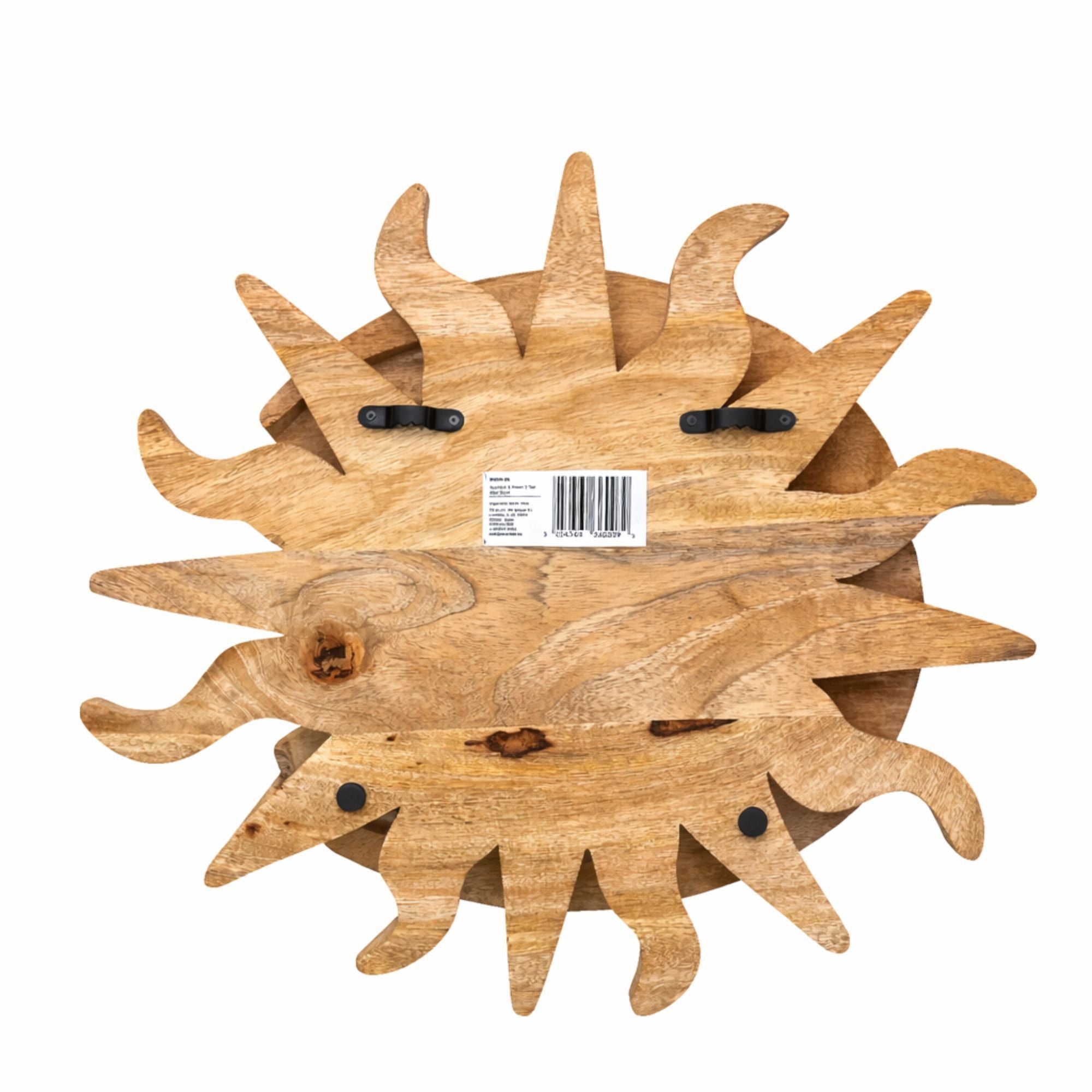 Sunrays & Moon 3 Tier Wall Shelf Mango Wood Plaques Shelves