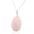 Swirl Wrapped Gemstone Necklace - Rose Quartz From Witch, Please!
