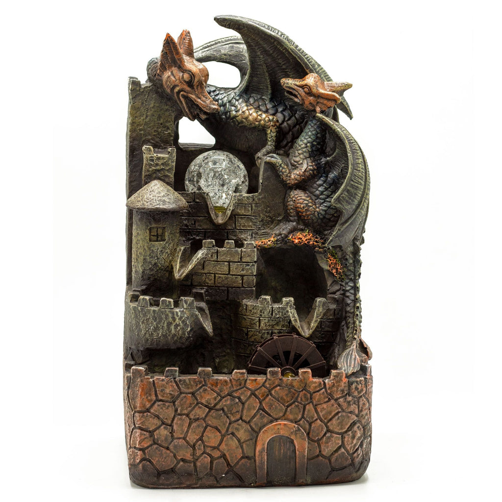 Tabletop Water Feature - 35cm - Dragons Crystal Ball & Wheel Features
