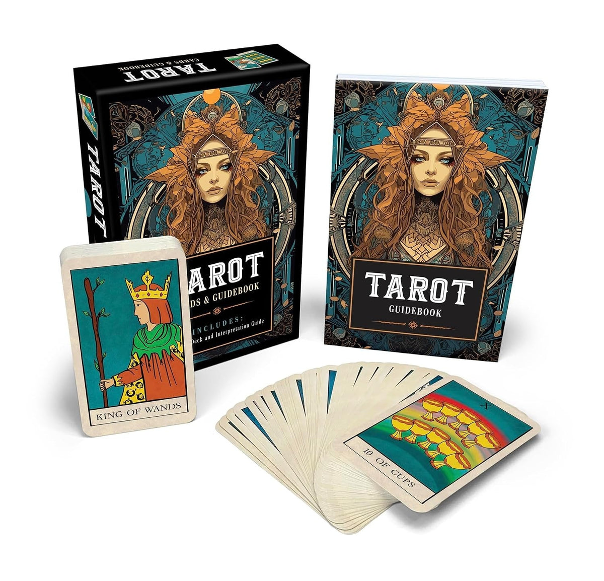 Tarot kit: Cards and Guidebook - Includes: 78-Card Deck Interpretation Guide