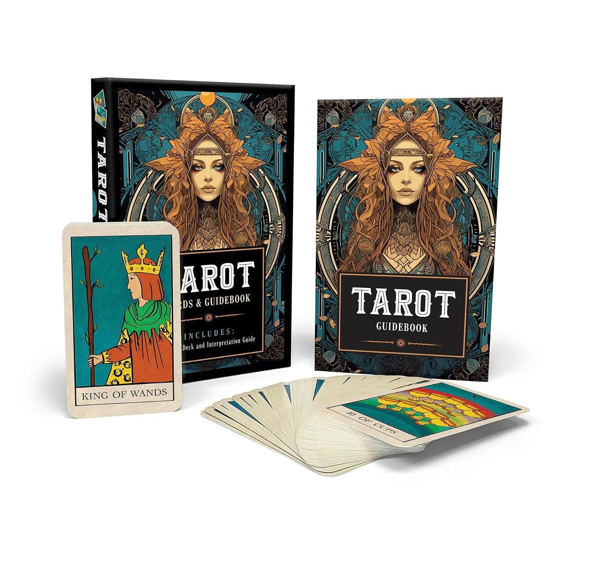 Tarot kit: Cards and Guidebook - Includes: 78-Card Deck Interpretation Guide