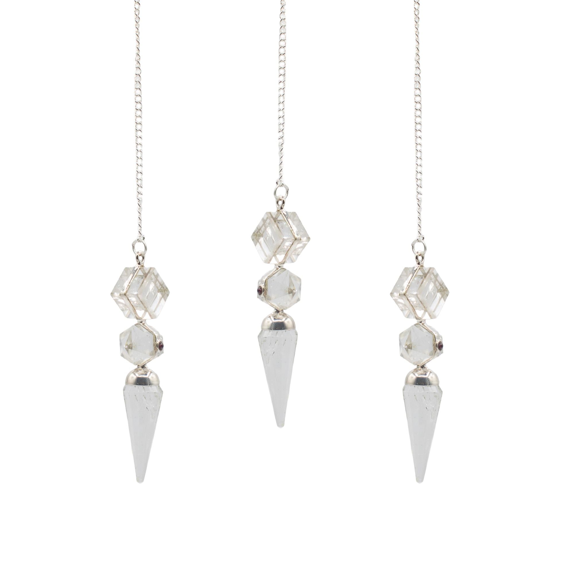 The Architect of Clarity - Three Piece Pendulum - Crystal Quartz Special Gemstone Pendulums