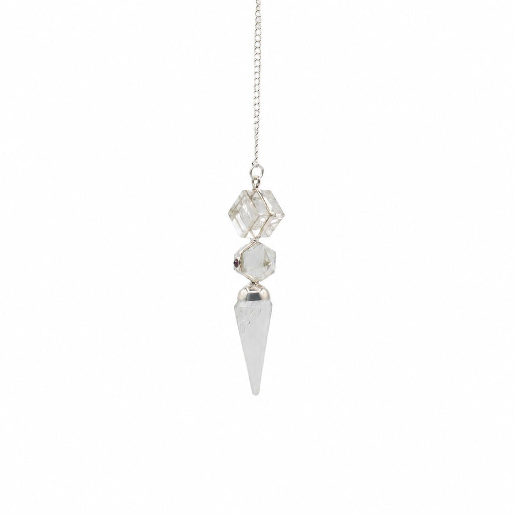 The Architect of Clarity - Three Piece Pendulum - Crystal Quartz Special Gemstone Pendulums