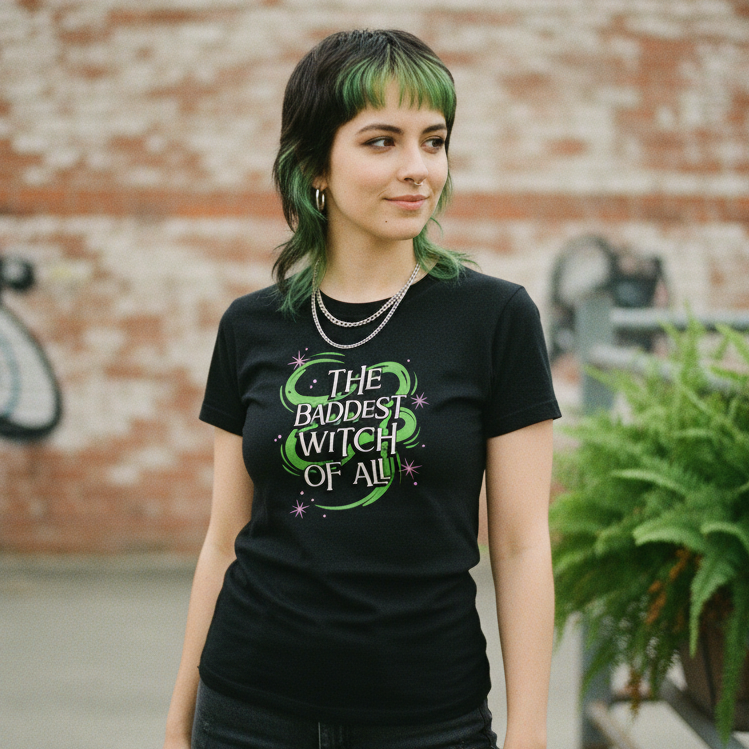 The Baddest Witch Of All Classic Womens Crewneck Black T-shirt