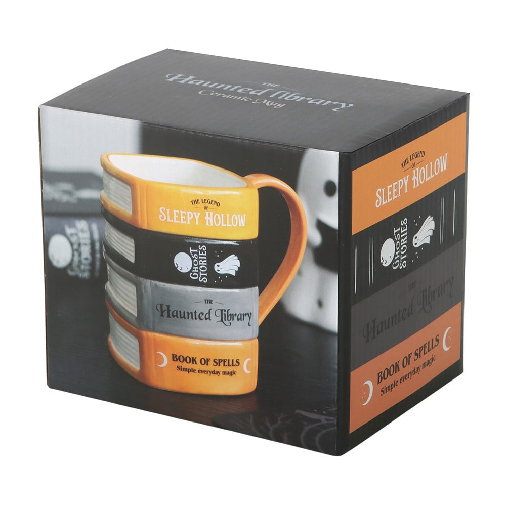 The Haunted Library Book Stack Mug
