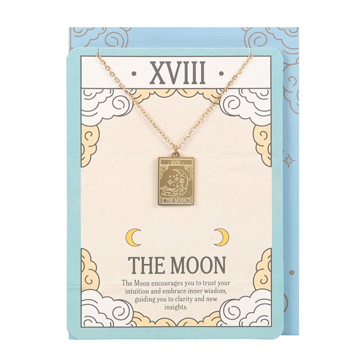 The Moon Vintage Tarot Necklace on Greeting Card at Witch, Please!.