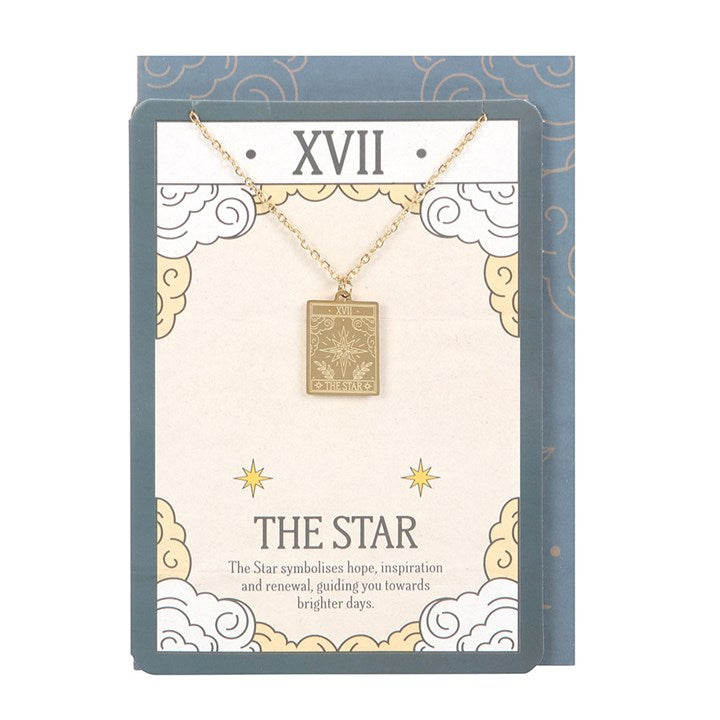 The Star Vintage Tarot Necklace on Greeting Card at Witch, Please!.
