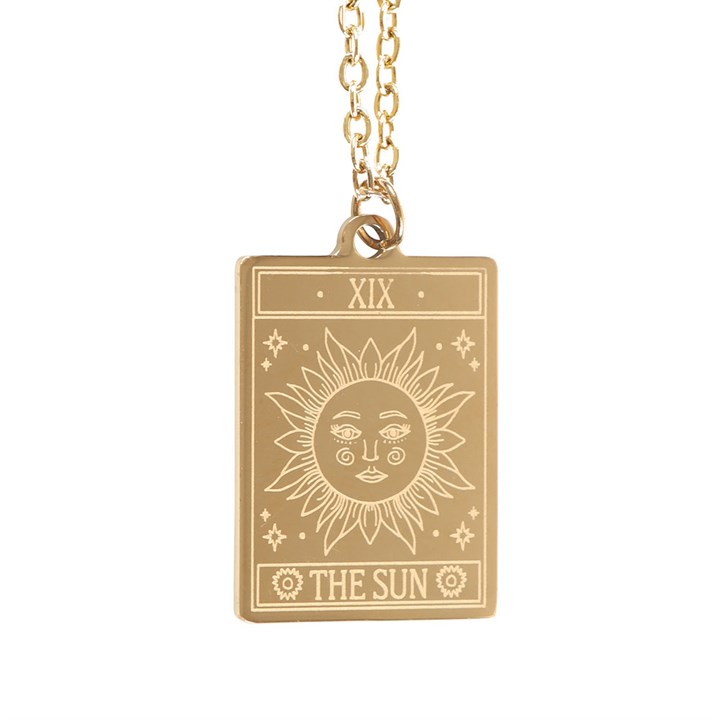 The Sun Vintage Tarot Necklace on Greeting Card at Witch, Please!.