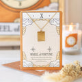 The Wheel of Fortune Vintage Tarot Necklace on Greeting Card at Witch, Please!.
