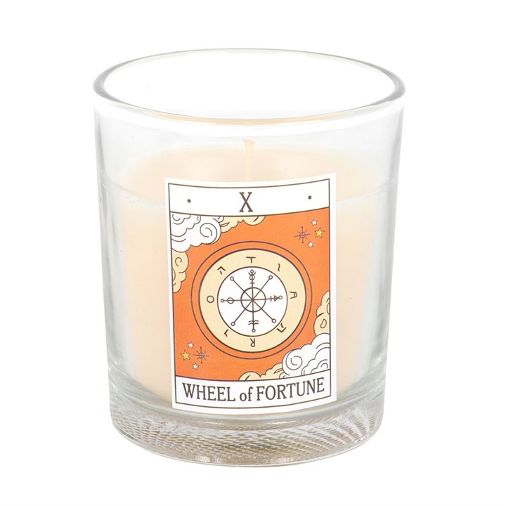 The Wheel of Fortune Vintage Tarot Orange Candle - Candle