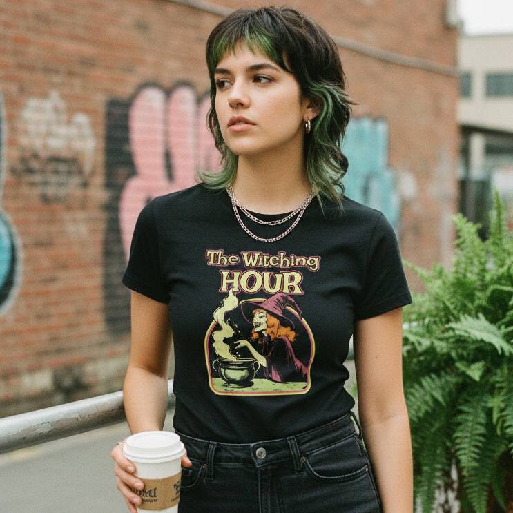 The Witching Hour Classic Womens Crewneck Black T-shirt