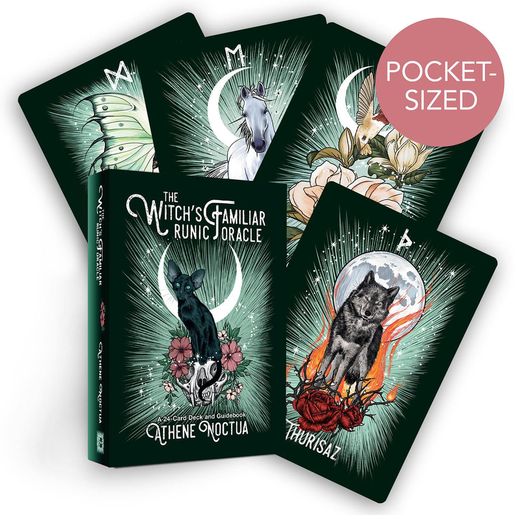 The Witch’s Familiar Runic Oracle: A 24-Card Deck and Guidebook Cards