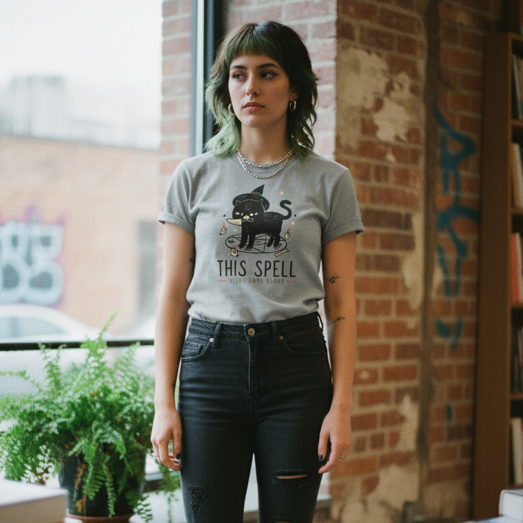 This Spell Needs Some Blood Womens Crewneck Sports Grey T-shirt
