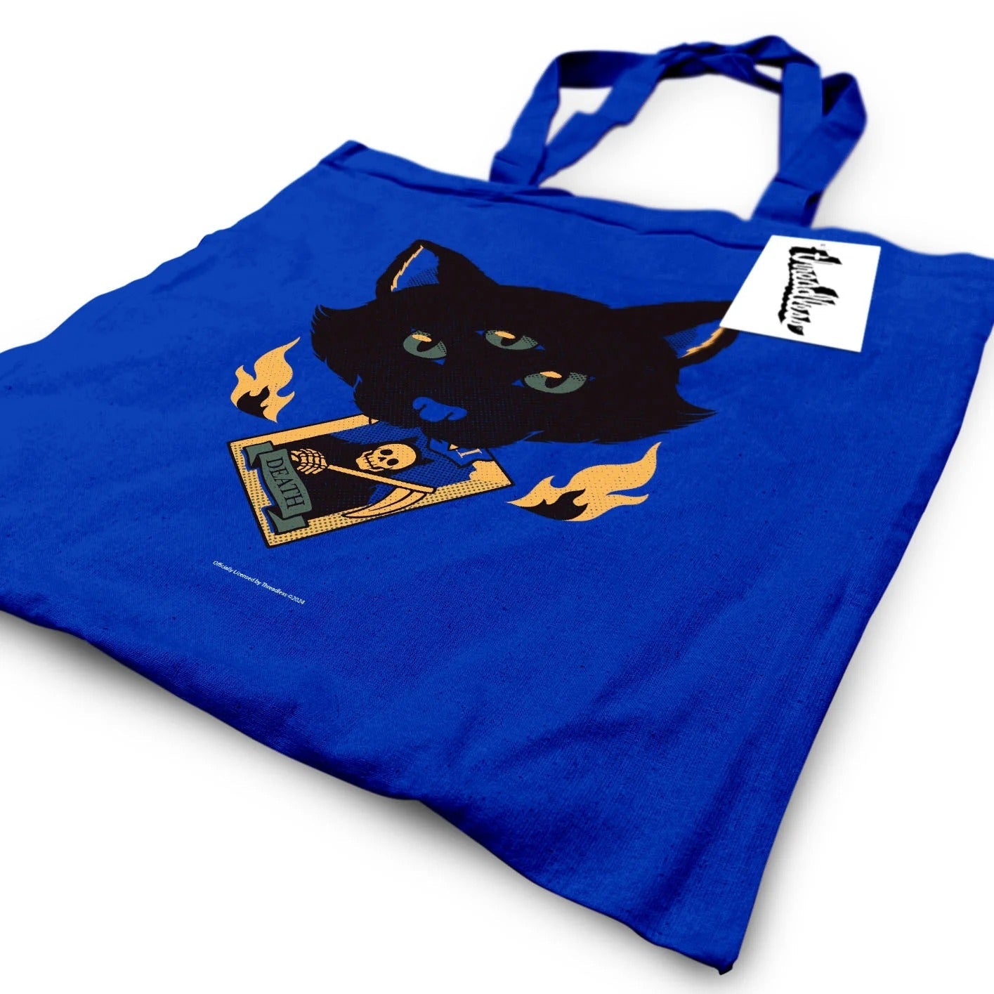 Tobe Fonseca (Cat Tarot Death) Blue Tote Bag Bags