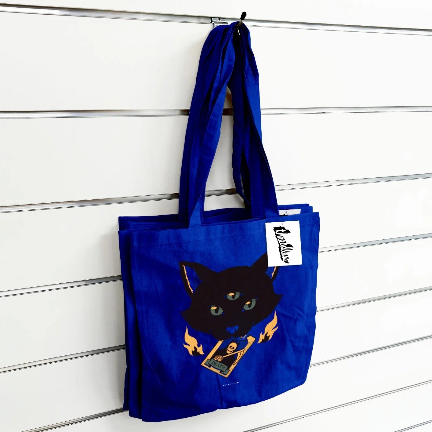 Tobe Fonseca (Cat Tarot Death) Blue Tote Bag Bags
