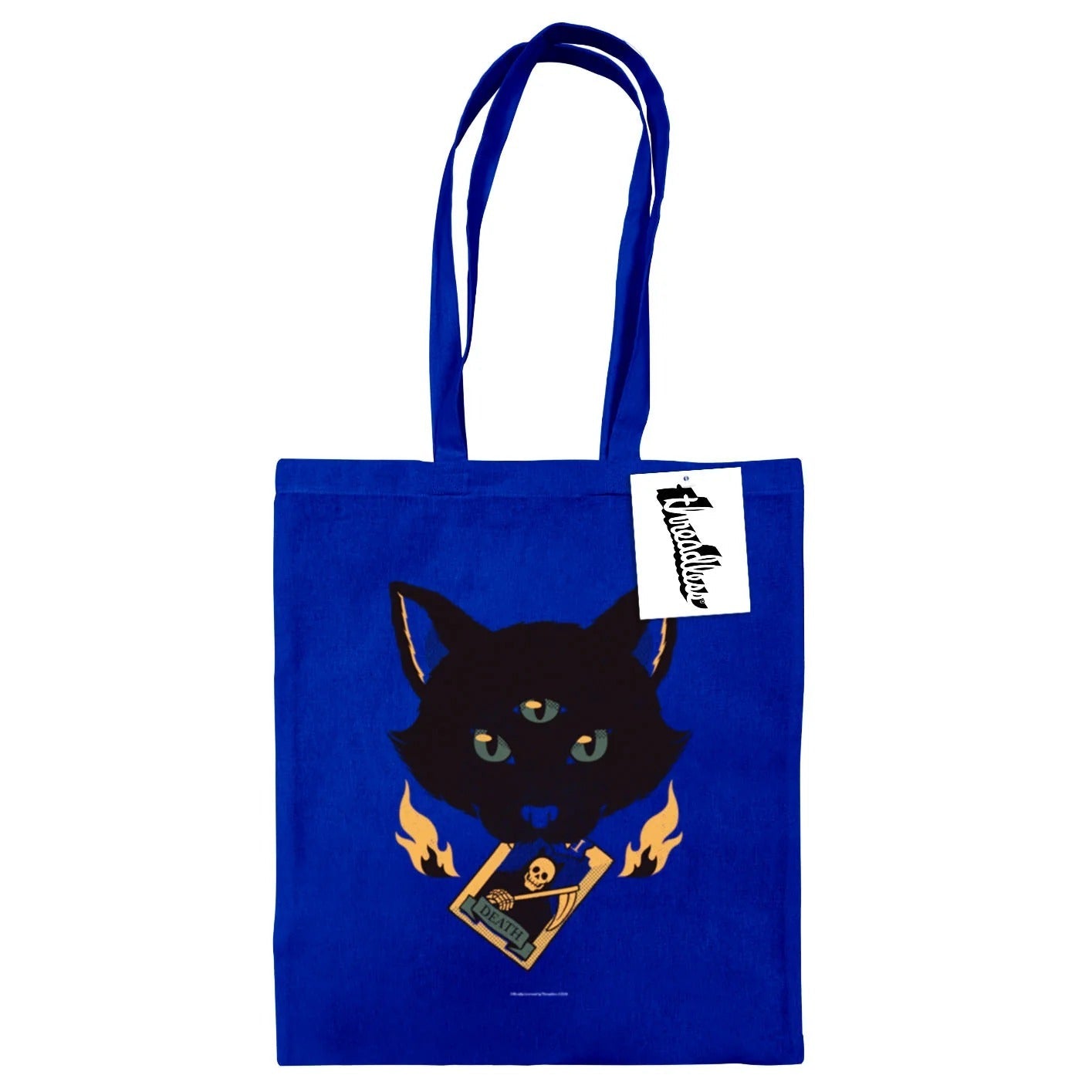 Tobe Fonseca (Cat Tarot Death) Blue Tote Bag Bags