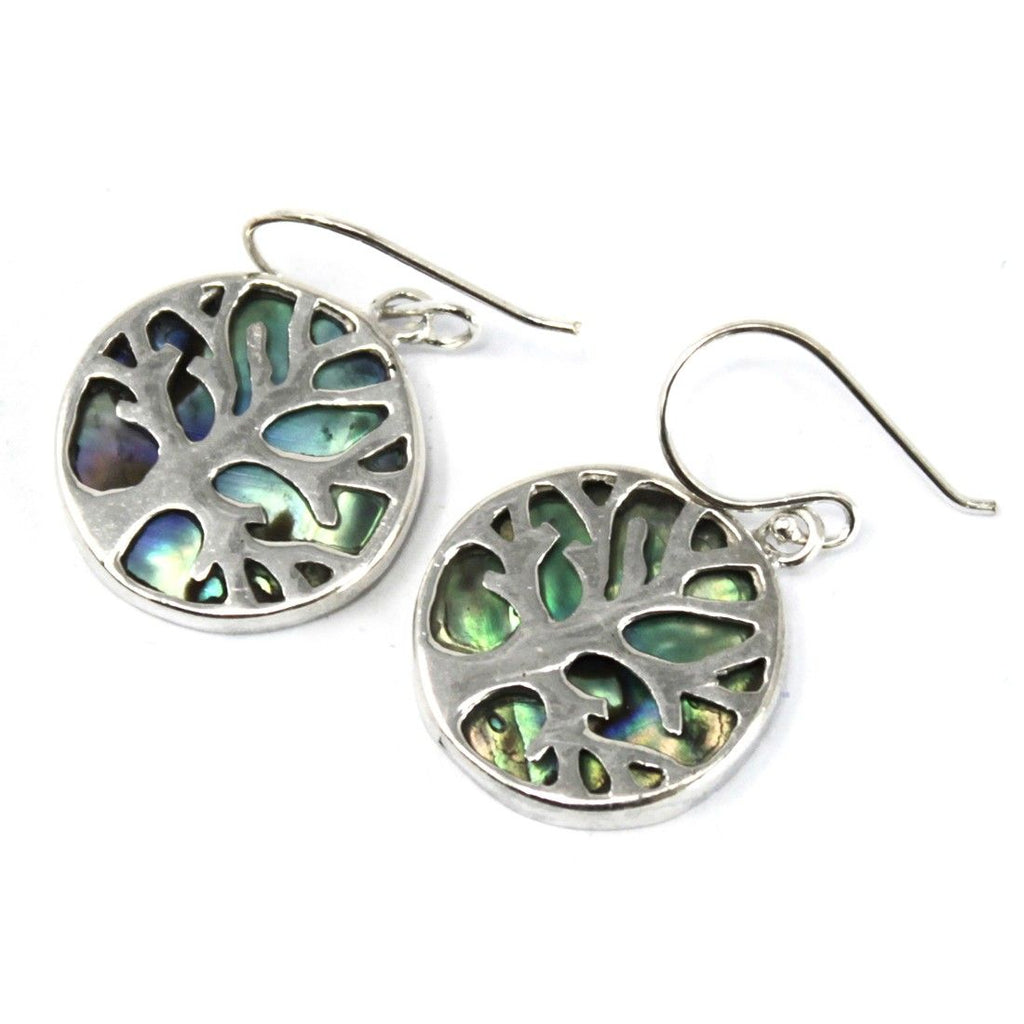 Tree of Life Silver Earrings 15mm - Abalone Jewellery
