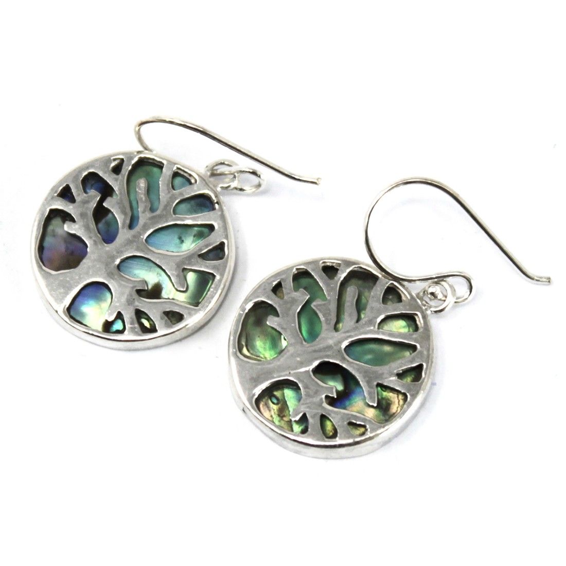 Tree of Life Silver Earrings 15mm - Abalone Jewellery
