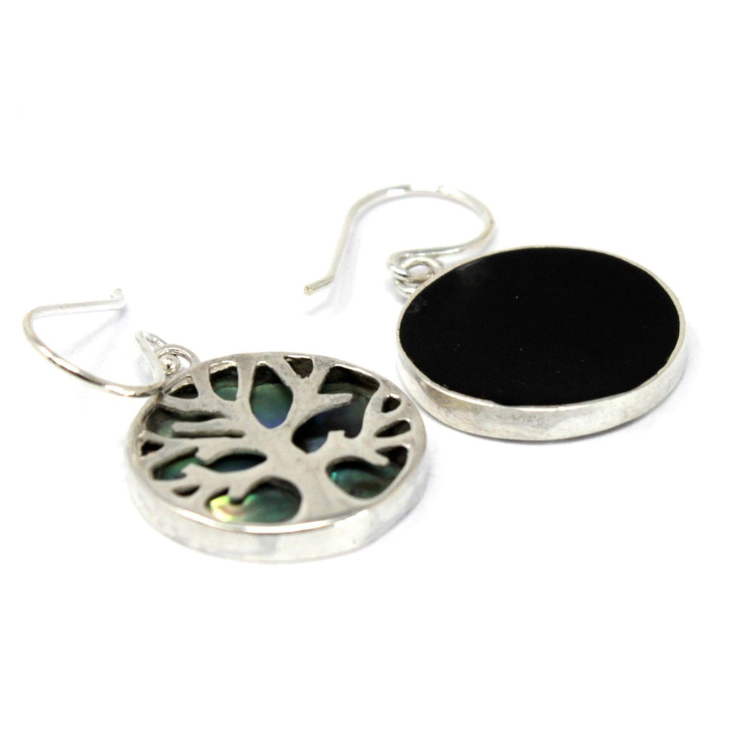 Tree of Life Silver Earrings 15mm - Abalone Jewellery