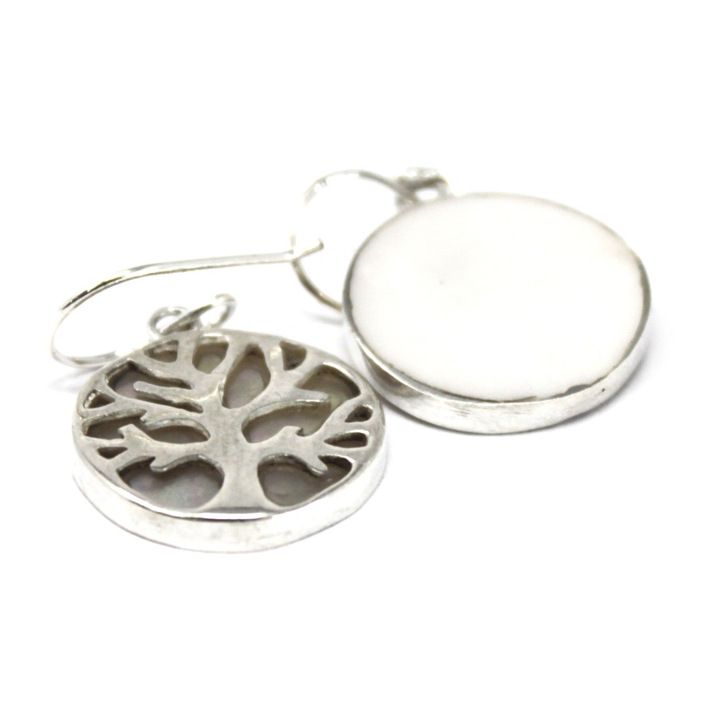 Tree of Life Silver Earrings 15mm - Mother Pearl Jewellery