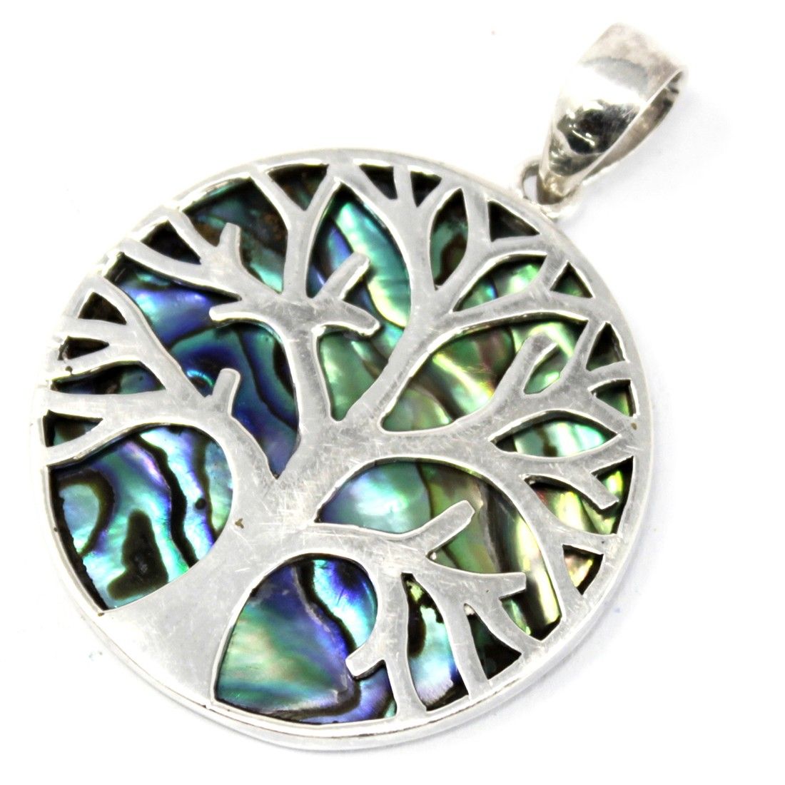 Tree of Life Silver Pendant 30mm - Abalone Jewellery