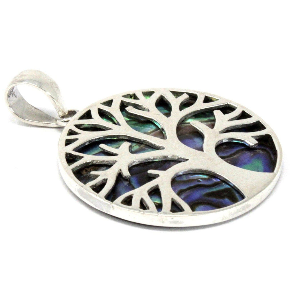 Tree of Life Silver Pendant 30mm - Abalone Jewellery
