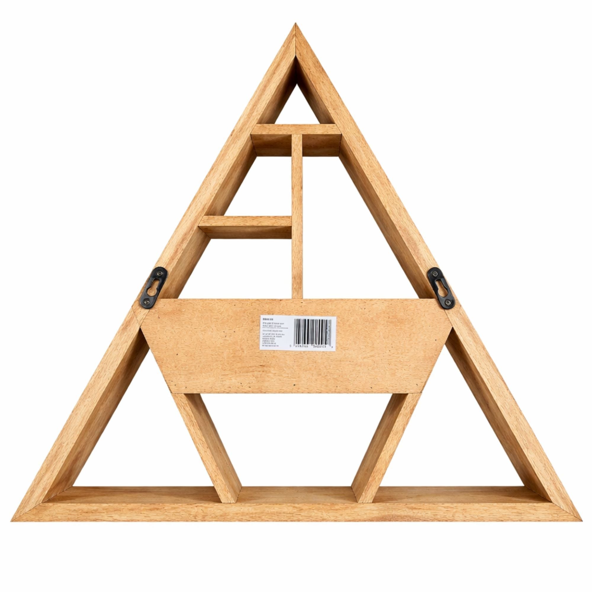 Triangle Shaped Wall Shelf with Drawer Mango Wood Plaques & Shelves