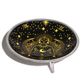 Triple Leg Enamelled Offering Plate - Gold Goddess on Black Ritual Bowls and Cauldrons