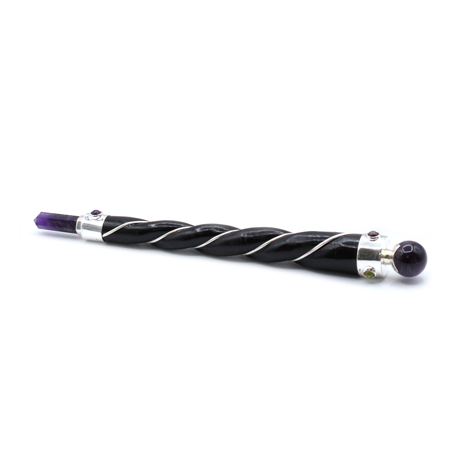 Twisted Healing Wand - Silver Amethyst Sphere From Witch, Please!