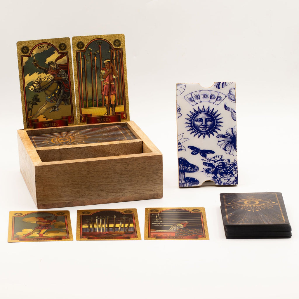 Two Section Tarot Box with Card Holder Storage & Reading Boxes